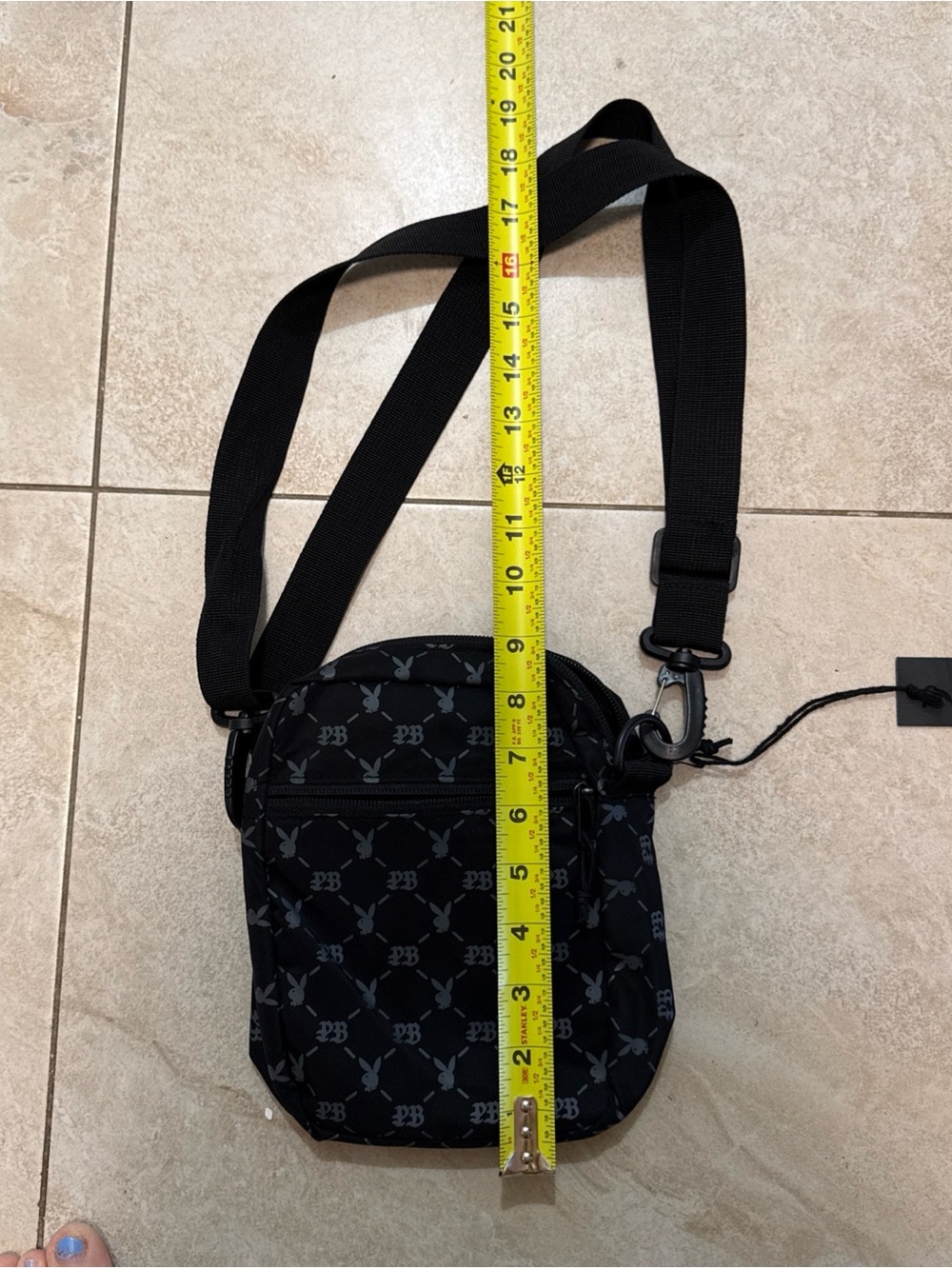 PacSun Black Logo Pattern Crossbody Bag